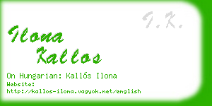 ilona kallos business card